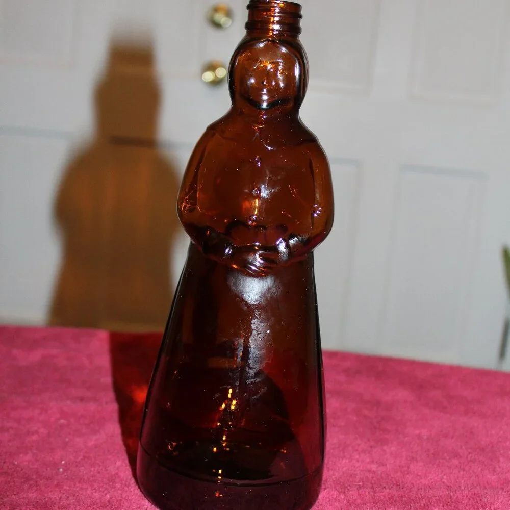 Vintage Mrs. Butterworth Jar - Amber Glass
